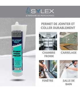 Mastic Sylex SX 640 Silicone 3 en 1 Silicone Tout 280ml
