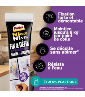 Colle démontable Pattex Fix & Défix ultra puissante 44g