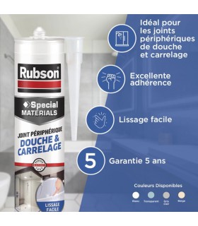 Mastic silicone joint douche carrelage Rubson 280ml
