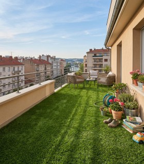 Gazon synthétique 52mm - KING - à la coupe sur mesure - Largeur 2 mètres