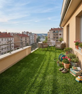 Gazon synthétique 52mm - KING - à la coupe sur mesure - Largeur 2 mètres