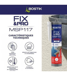 Colle de fixation Bostik MSP117 extrêmes transparente 150ml