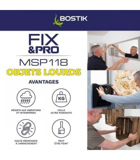 Colle de fixation Bostik Fix&Pro MSP118 objets lourds 150ml
