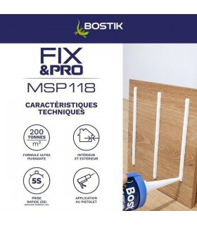 Colle de fixation Bostik Fix&Pro MSP118 objets lourds 150ml