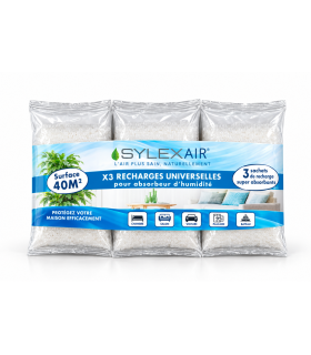 PACK x3 recharges sachet 1kg pour absorbeur d'humidité