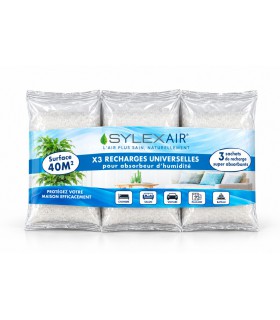 PACK x3 recharges sachet 1kg pour absorbeur d'humidité