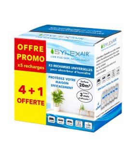 PACK PROMO x5 recharges sachets 450g pour absorbeur d'humidité "4+1 offerte"